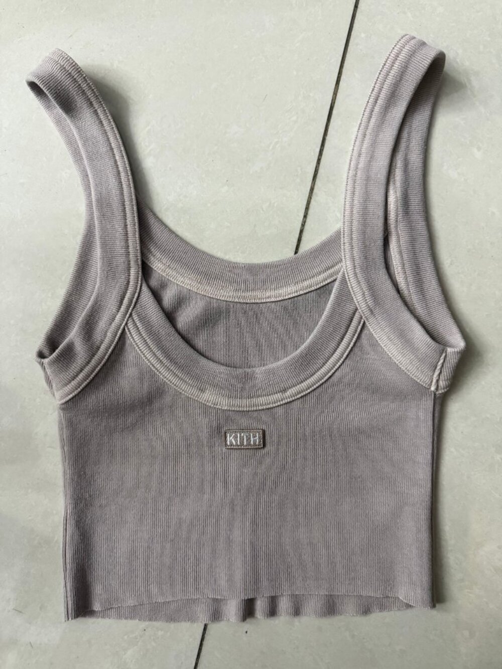 Kith Crest Ribbed Tank Top Taupe Womens Size S